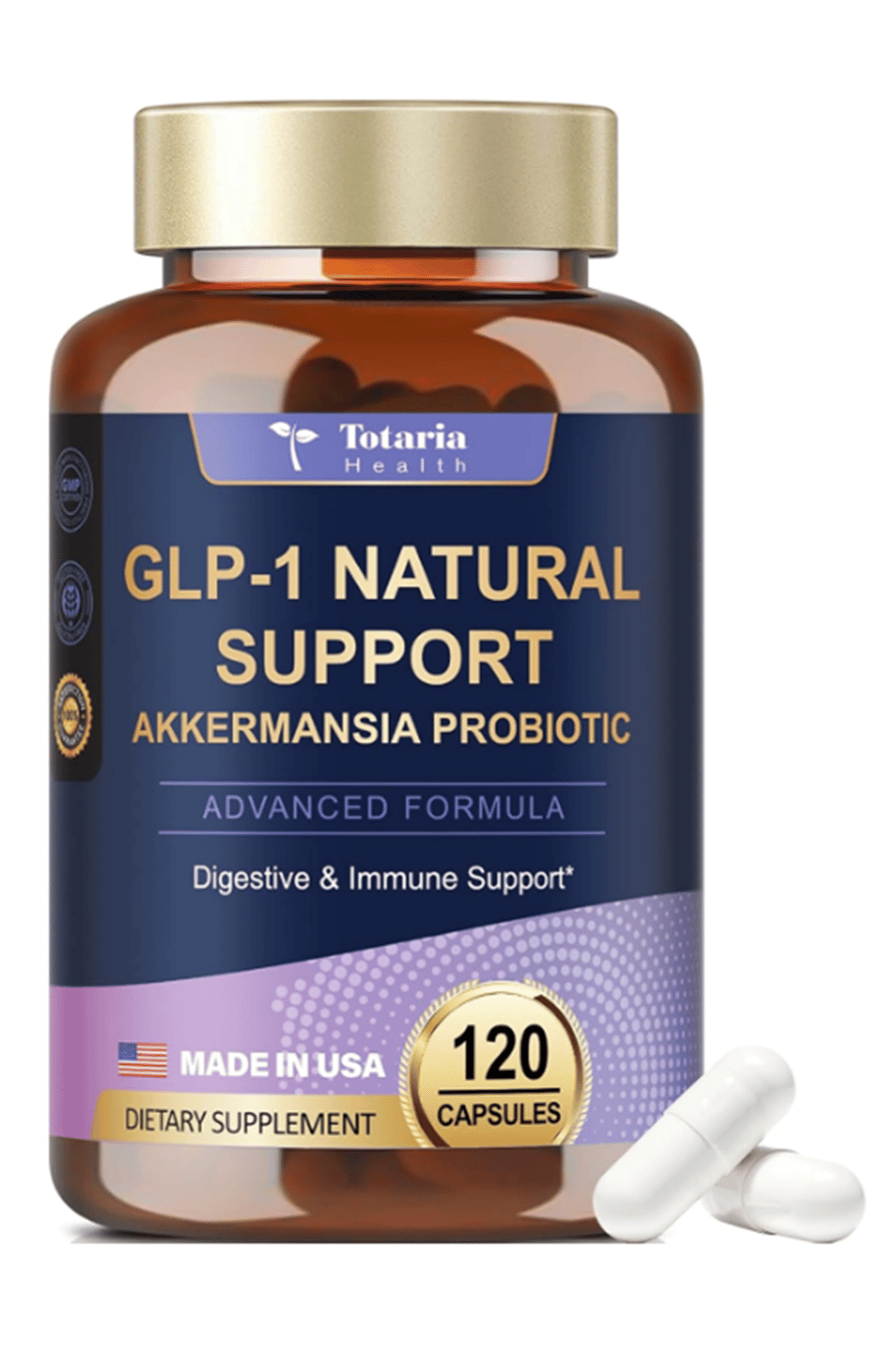Totaria Healt GLP-1 Supplement with Akkermansia Probiotic  120 Capsul.Abd Menşei.37.