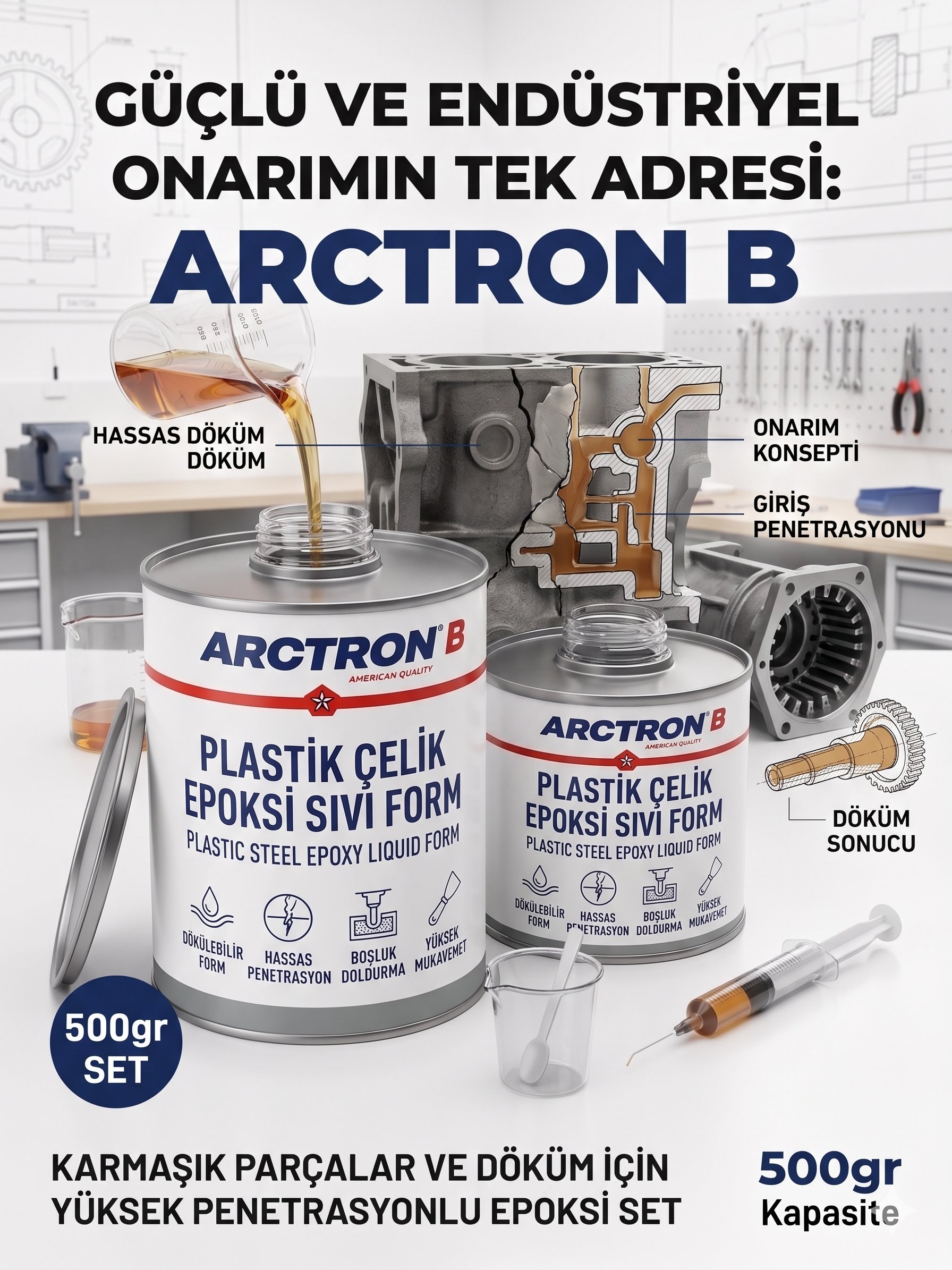 ARCTRON B Plastik Çelik Epoksi Sıvı Form