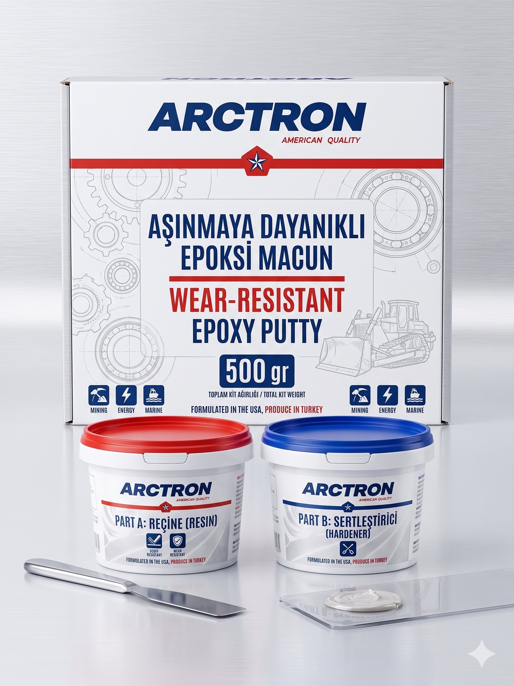 ARCTRON WR Aşınmaya Dayanıklı Epoksi Macun 500 Gr