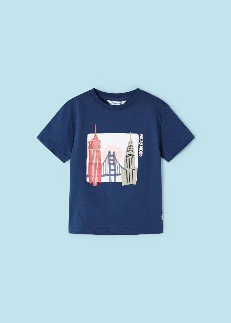 Mayoral 2'li Baskılı Erkek Çocuk T-Shirt Set Lacivert