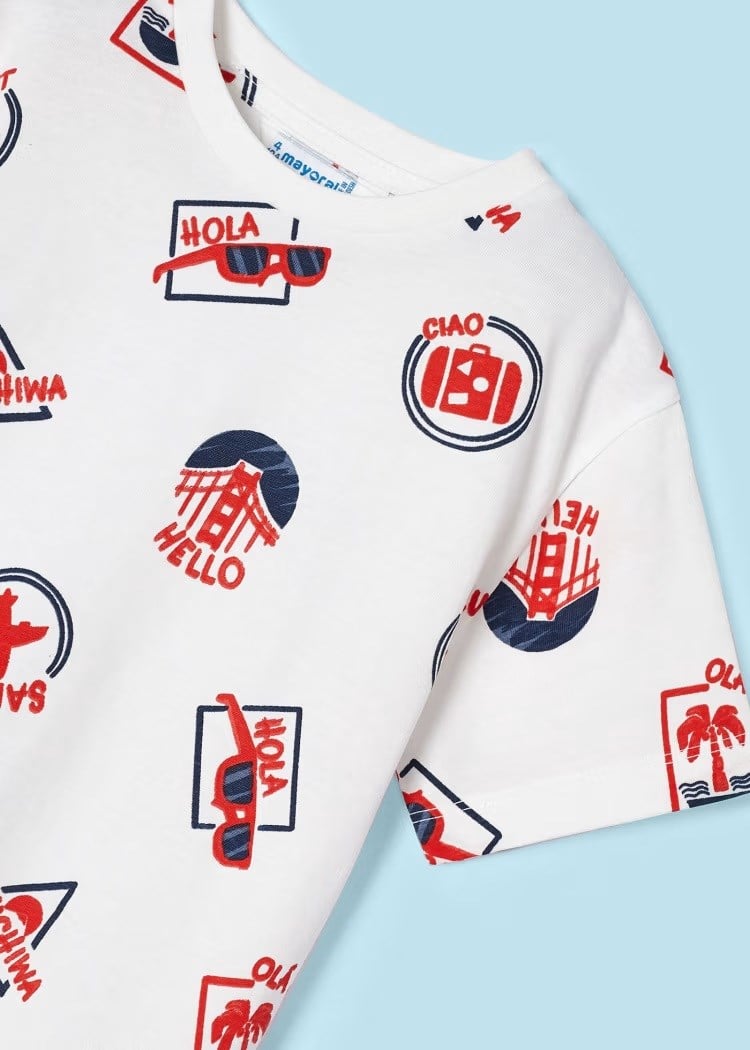 Mayoral 2'li Baskılı Erkek Çocuk T-Shirt Set Lacivert