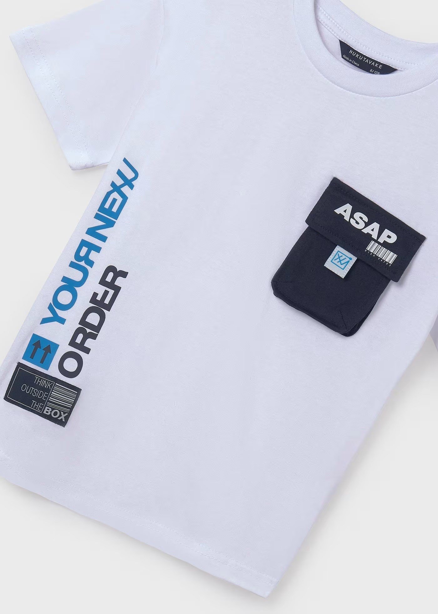 Mayoral Erkek Çocuk 2 Parça Baskılı T-Shirt - Şort Takım Beyaz-Lacivert