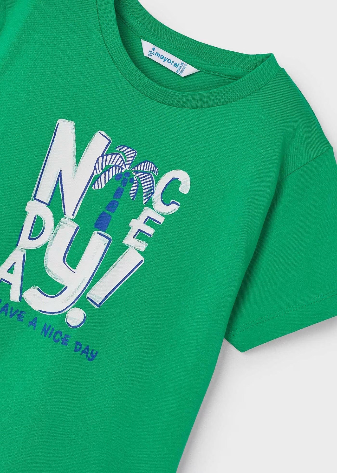 Mayoral Erkek Çocuk 3 Parça Baskılı T-Shirt - Şort Takım Yeşil-Beyaz