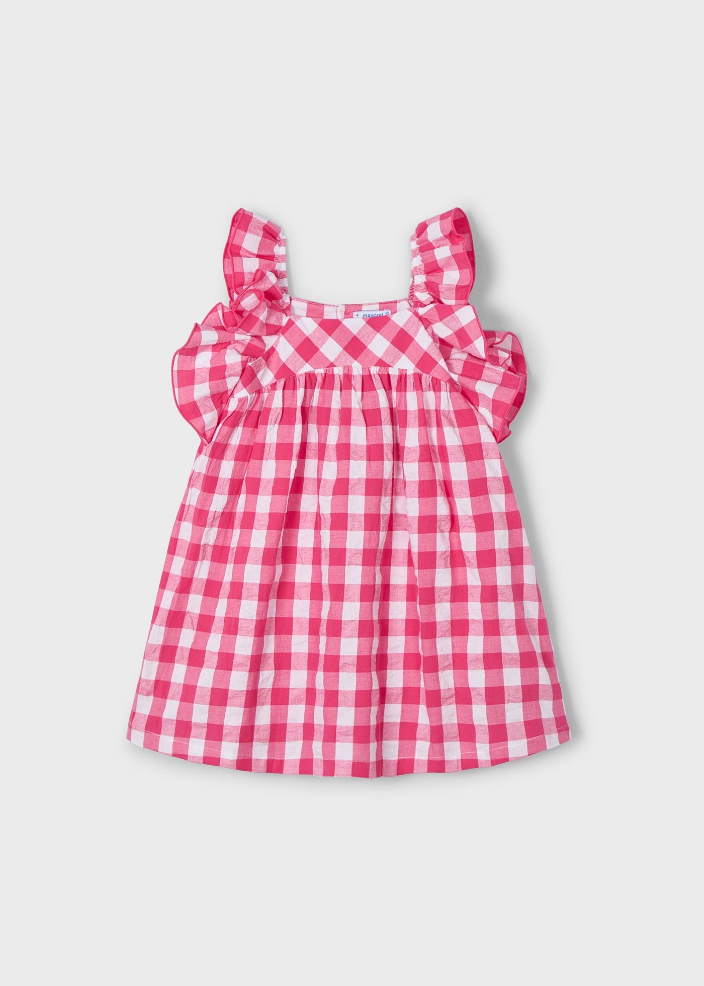 Mayoral Kız Çocuk Gingham Ekose Elbise  3935 Kırmızı