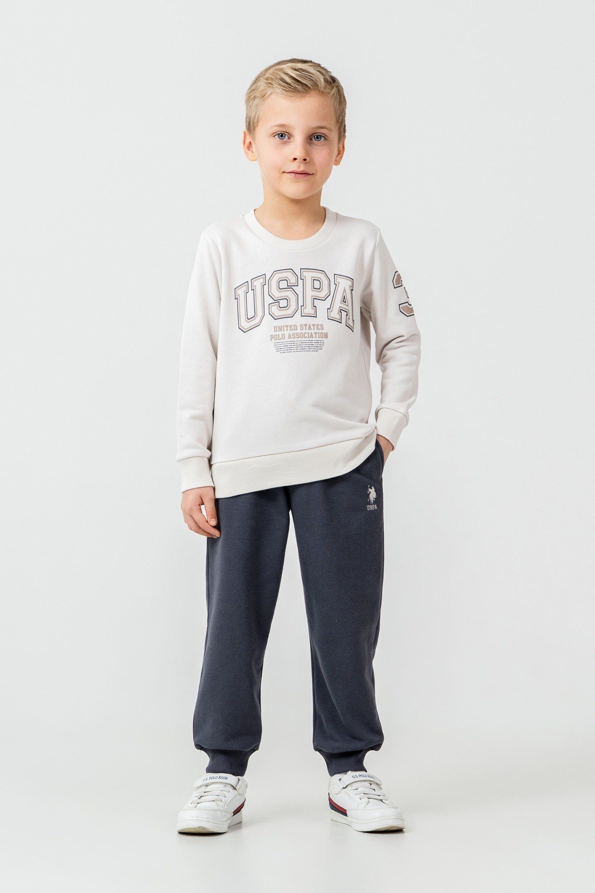 U.S. Polo Assn Erkek Çocuk Baskılı Uzun Kol Eşofman Takımı Taş