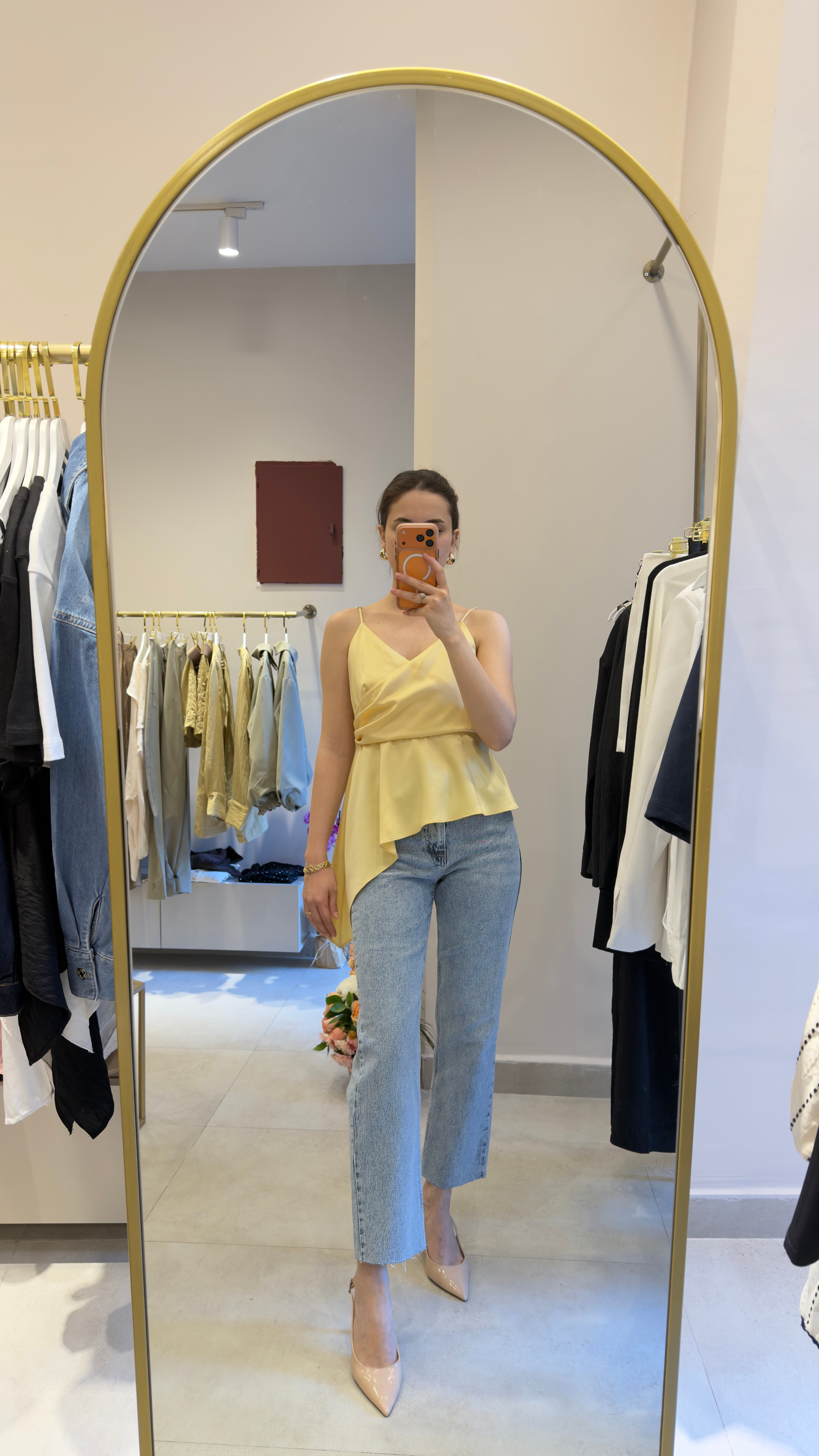 PAÇA KESİK YÜKSEK BEL LİKRALI  JEAN 