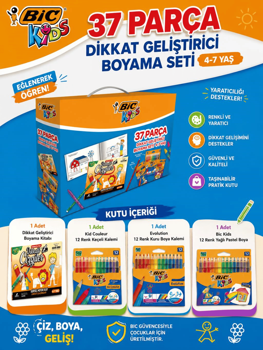 Bic 37 Parça Dikkat Geliştirici Boyama Seti
