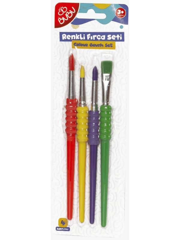 Bubu Soft Touch 4`lü Canlı  Renkler Fırça Seti - FR0006