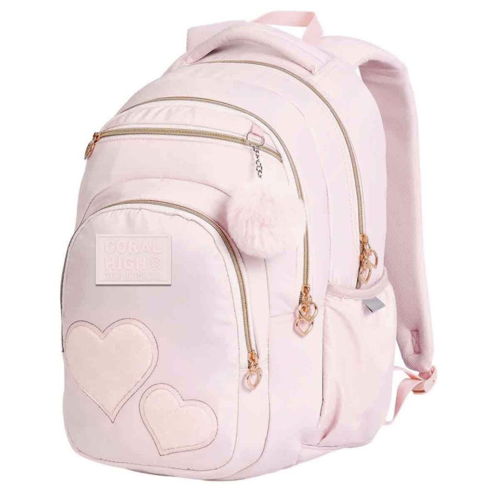 Coral High Blush Heart Pembe Okul Sırt Çanta 24464