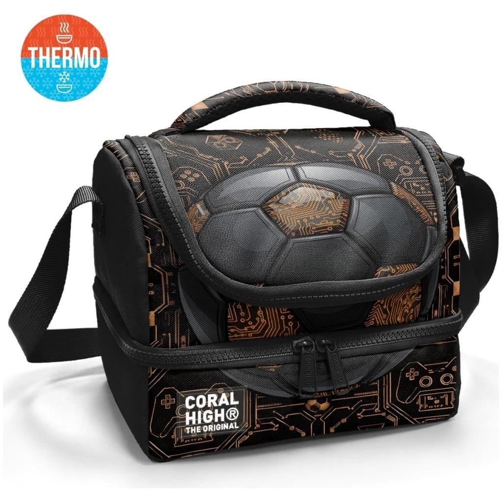 Coral High Kids Futbol Desenli Thermo İki Katlı Beslenme Çantası 37208