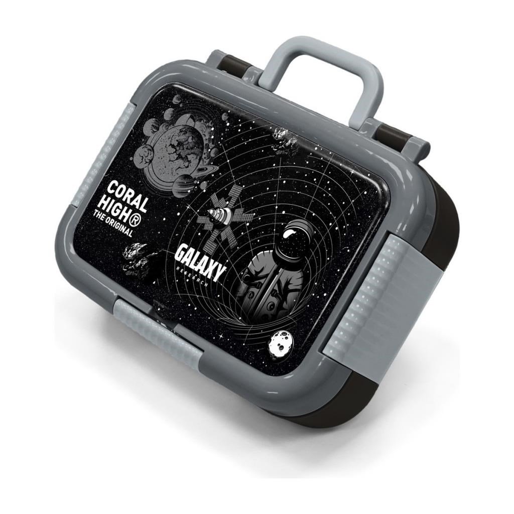 Coral High Kids Siyah Galaxy Desenli Paslanmaz Çelik Beslenme Kabı 39178