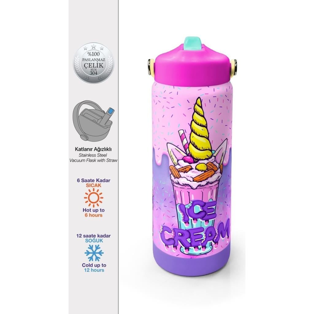 Coral High Mor Milkshake Dondurma Katlanır Ağızlıklı Çelik Termos 650 ml 38378