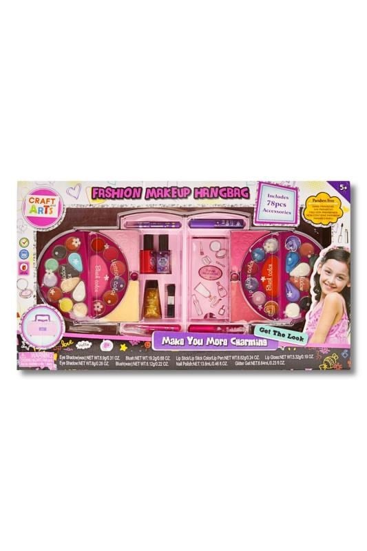 Craft And Arts Fashion Makyaj Çantası S22632 – 5+ Yaş Çocuk Makyaj Seti, Aynalı El Çantası Tasarımlı, Parabensiz