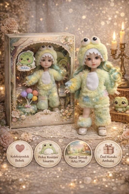 CTOY Kostümlü Oyuncak Bebek Seti – Peluş Canavar/Dino Kostümlü Masal Temalı Bebek (CTOY-QJ183B)