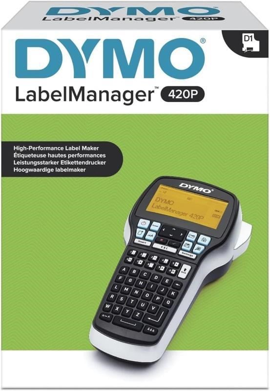 Dymo Label Manager 420P Elde Taşınır & PC Bağlantılı Etiketleme Makinesi (6–19 mm D1 Uyumlu, Barkod Yazdırma Özellikli)