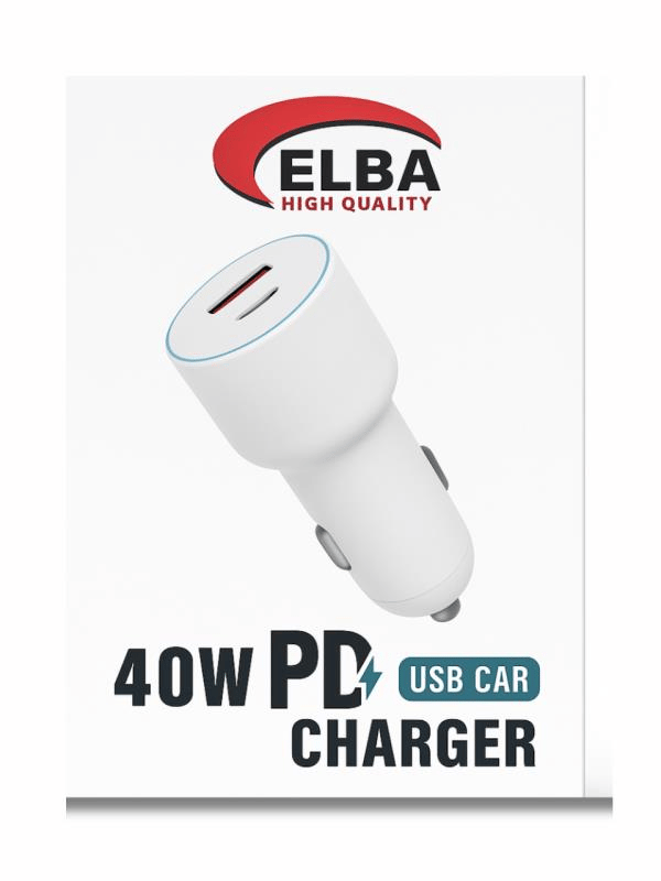 ELBA 40W PD USB Araç Şarj Cihazı – Süper Hızlı Şarj Gücü