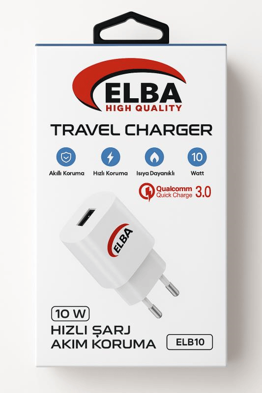 Elba Elb10 10W 3.0A Hızlı Şarj Akıllı Koruma Usb EV Şarj Cihazı