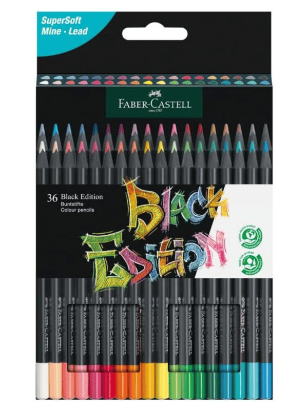 Faber Castell 116436 - Renkli kalemler Blackwood, Black Edition, 36'lı kutu