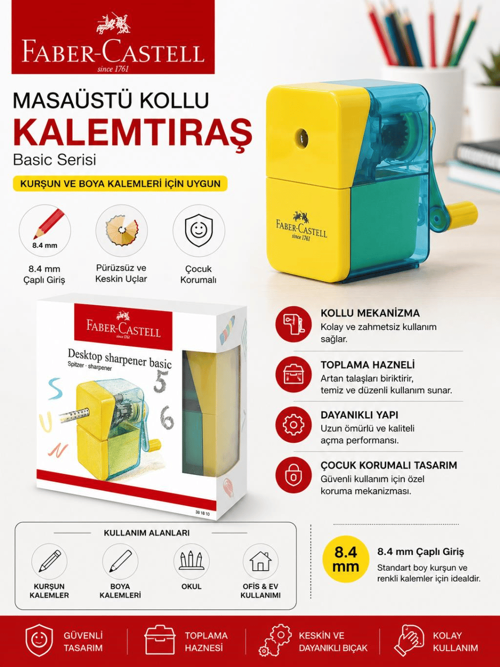 Faber Castell Basic Masa Üstü Kalemtraş 40381810