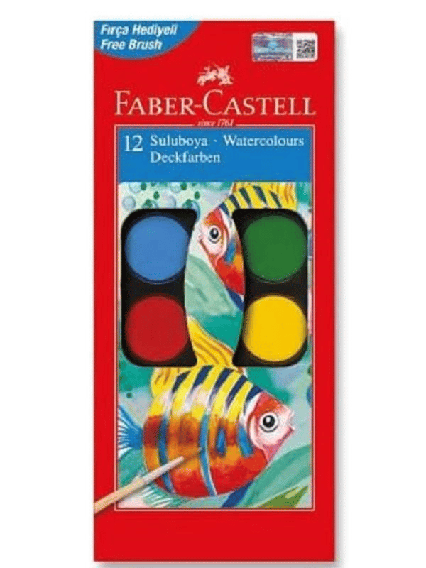 Faber Castell Suluboya 12 Renk Büyük Boy