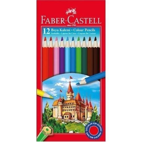 Faber Castell Tam Boy Karton Kutu Boya Kalemi 12 Renk