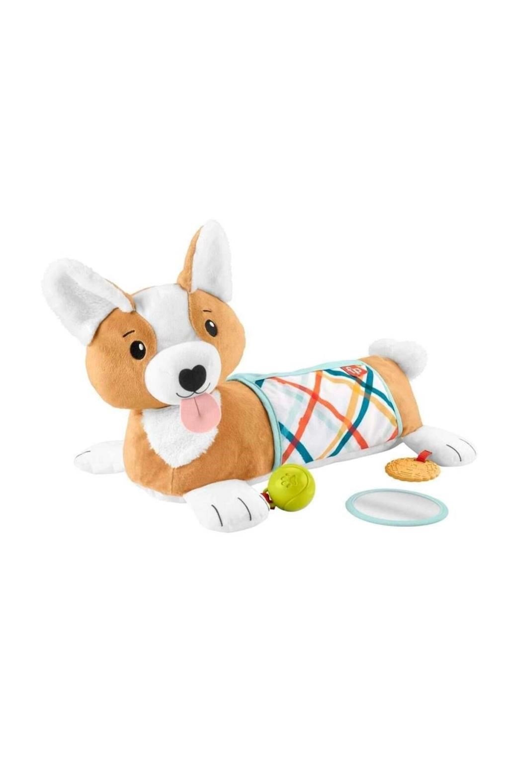 Fisher Price 3'ü 1 Arada Köpekçik Uzanma Yastığı | HJW10 | Karın Üstü Oyun Destek Yastığı
