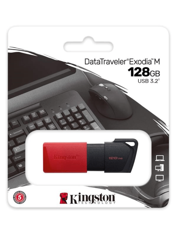 Kingston DTXM/128GB 128GB USB3.2 Gen1 DataTraveler Exodia M (Black + Red) Flash Bellek