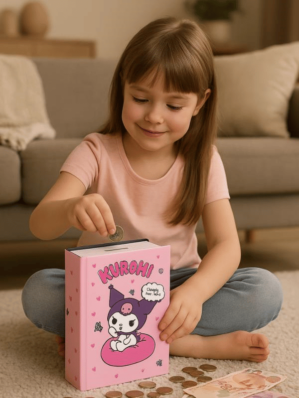 Kuromi Figürlü Çelik Kilitli Pembe Para Kasası 