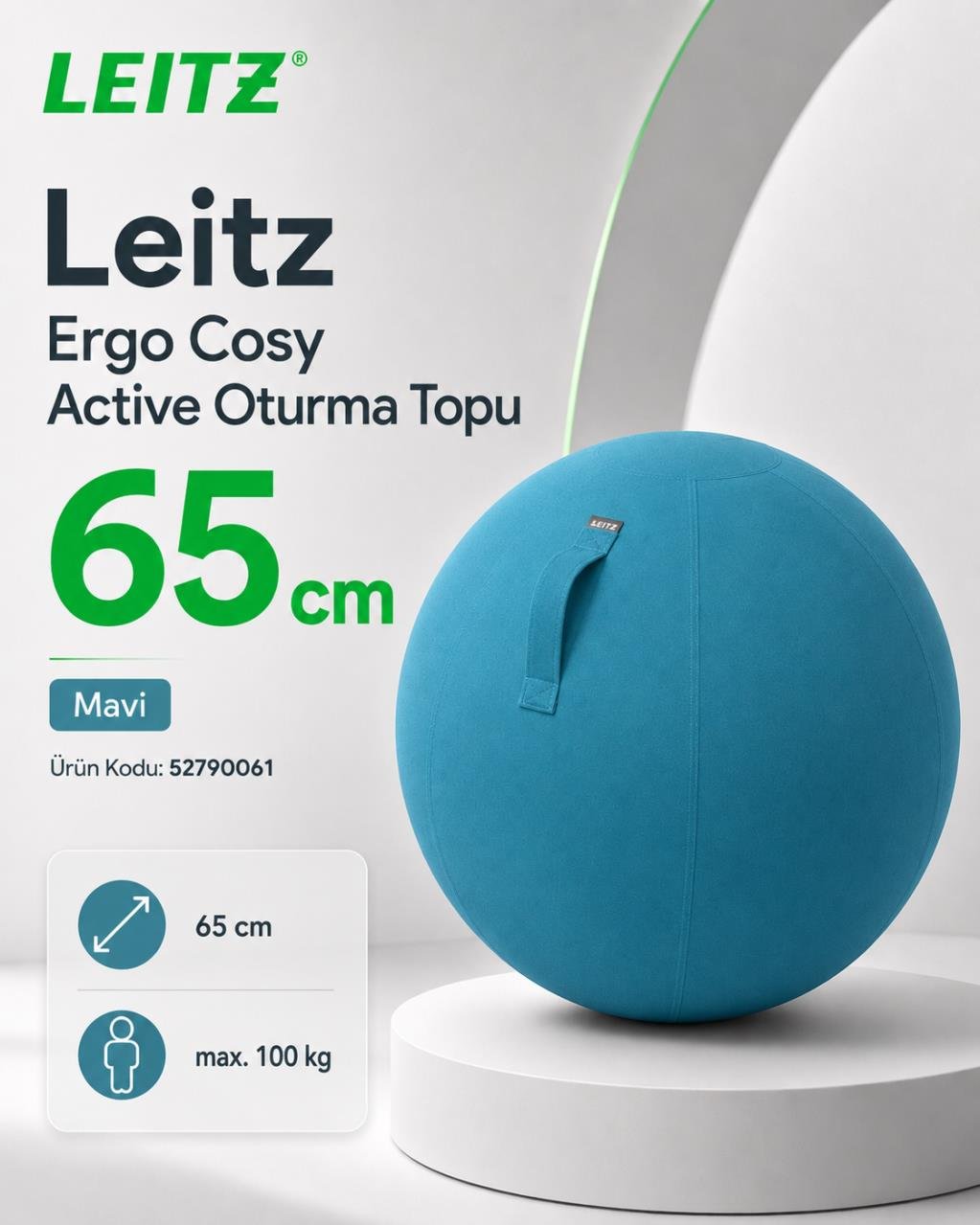 Leitz Ergo Cosy Active Oturma Topu MAVİ - KOD:52790061