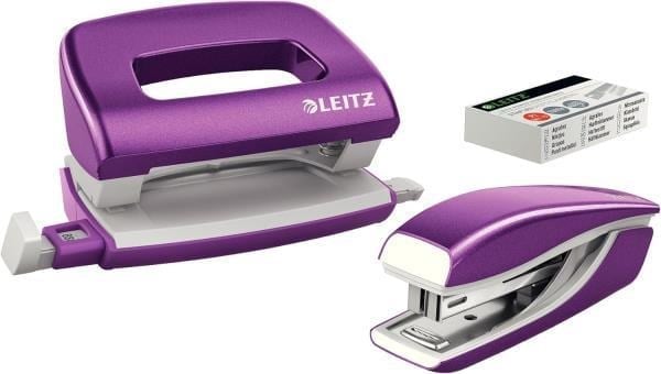 Leitz NeXXt WOW Mini Zımba ve Delgeç Seti - Mor - KOD:55612062