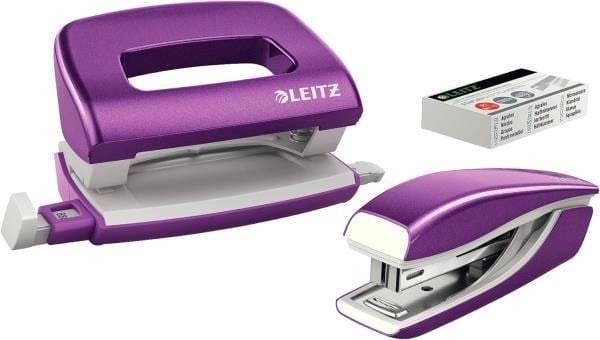Leitz NeXXt WOW Mini Zımba ve Delgeç Seti - Mor - KOD:55612062