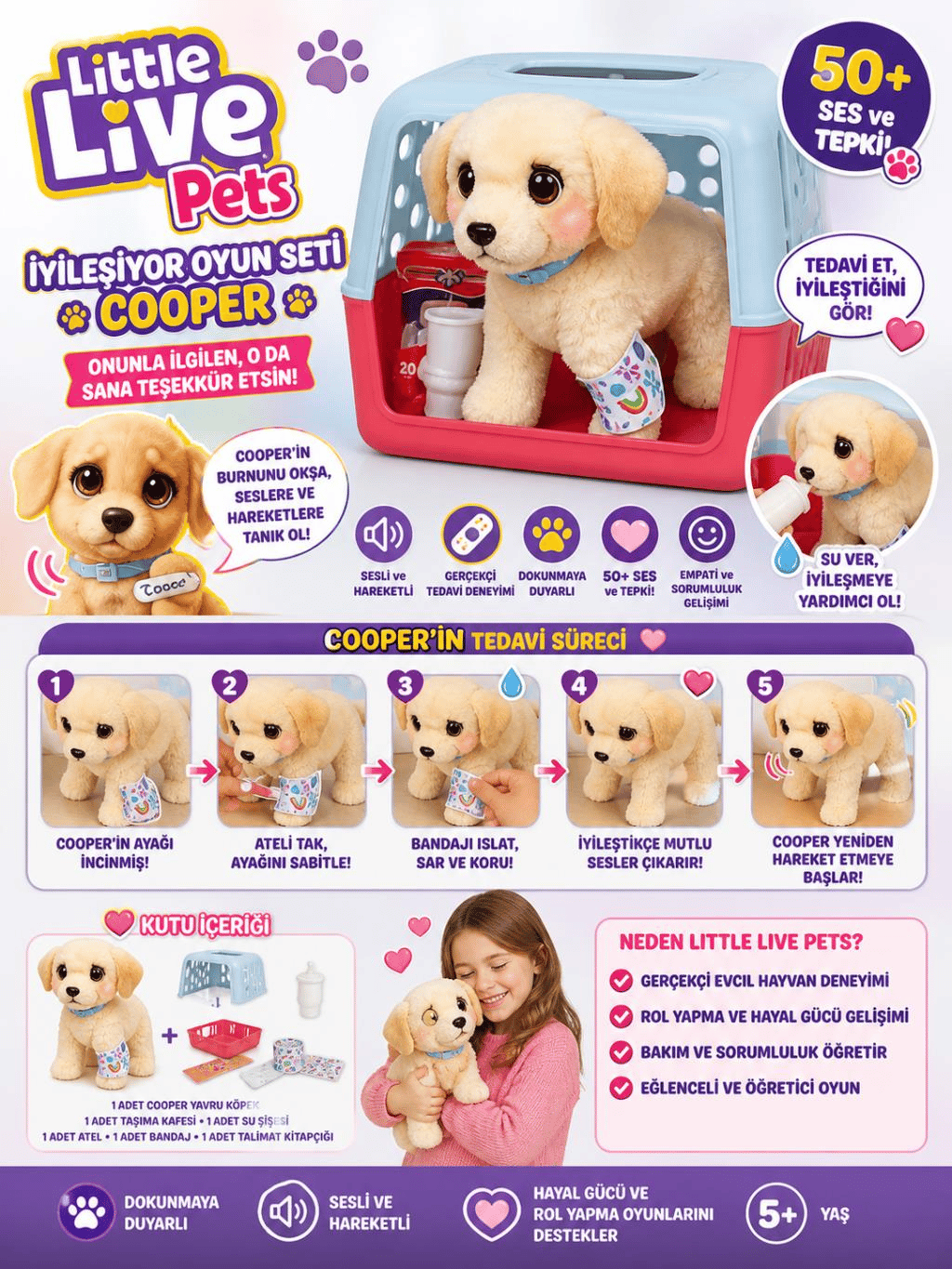 Little Live Pets Sesli ve Hareketli Yavru Köpek İyileşiyor Oyun Seti L0100000