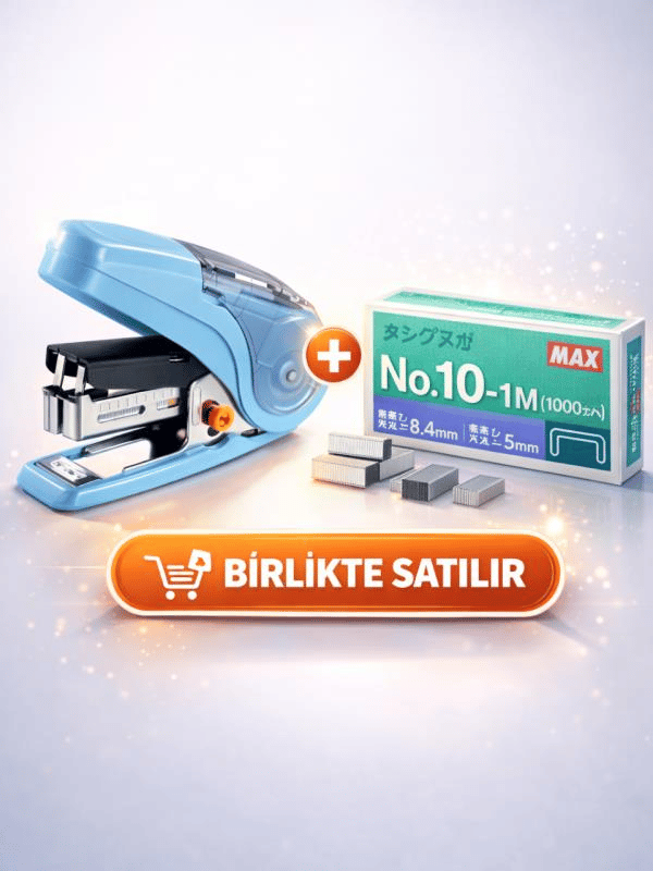 MAX SAKURI KİDS HD-10NLCK Mavi Mini Zımba Makinesi + Zımba Teli (20 Sayfaya Kadar)