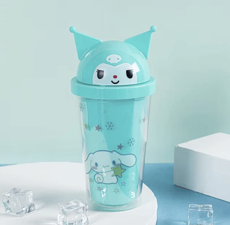 Mikro 450 ml Pipetli Kuromi Parti Bardak - Turkuaz
