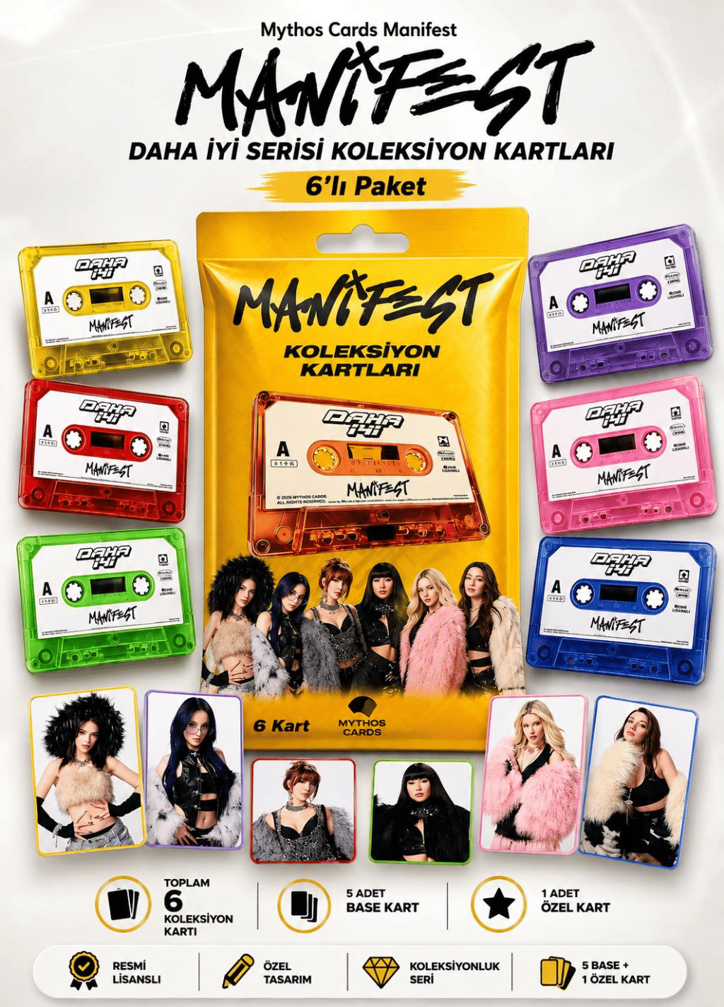 Mythos Cards Manifest Daha İyi Serisi Koleksiyon Kartları 6'lı Paket | Resmi Lisanslı