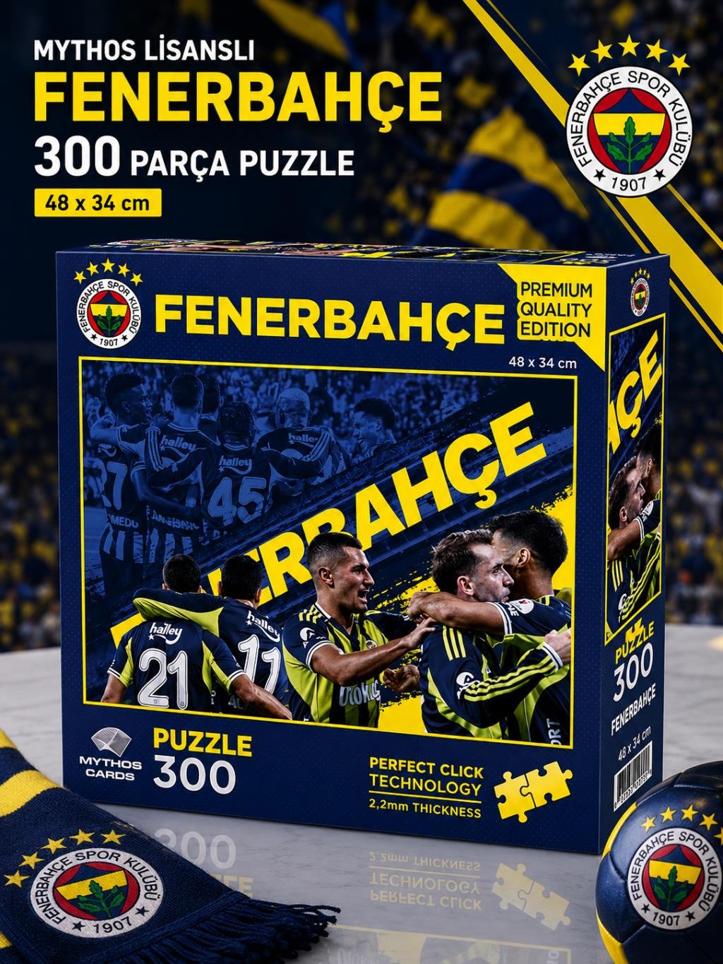 Mythos Lisanslı Fenerbahçe 300 Parça Puzzle 48 x 34 cm – Premium Quality Edition | Perfect Click Technology