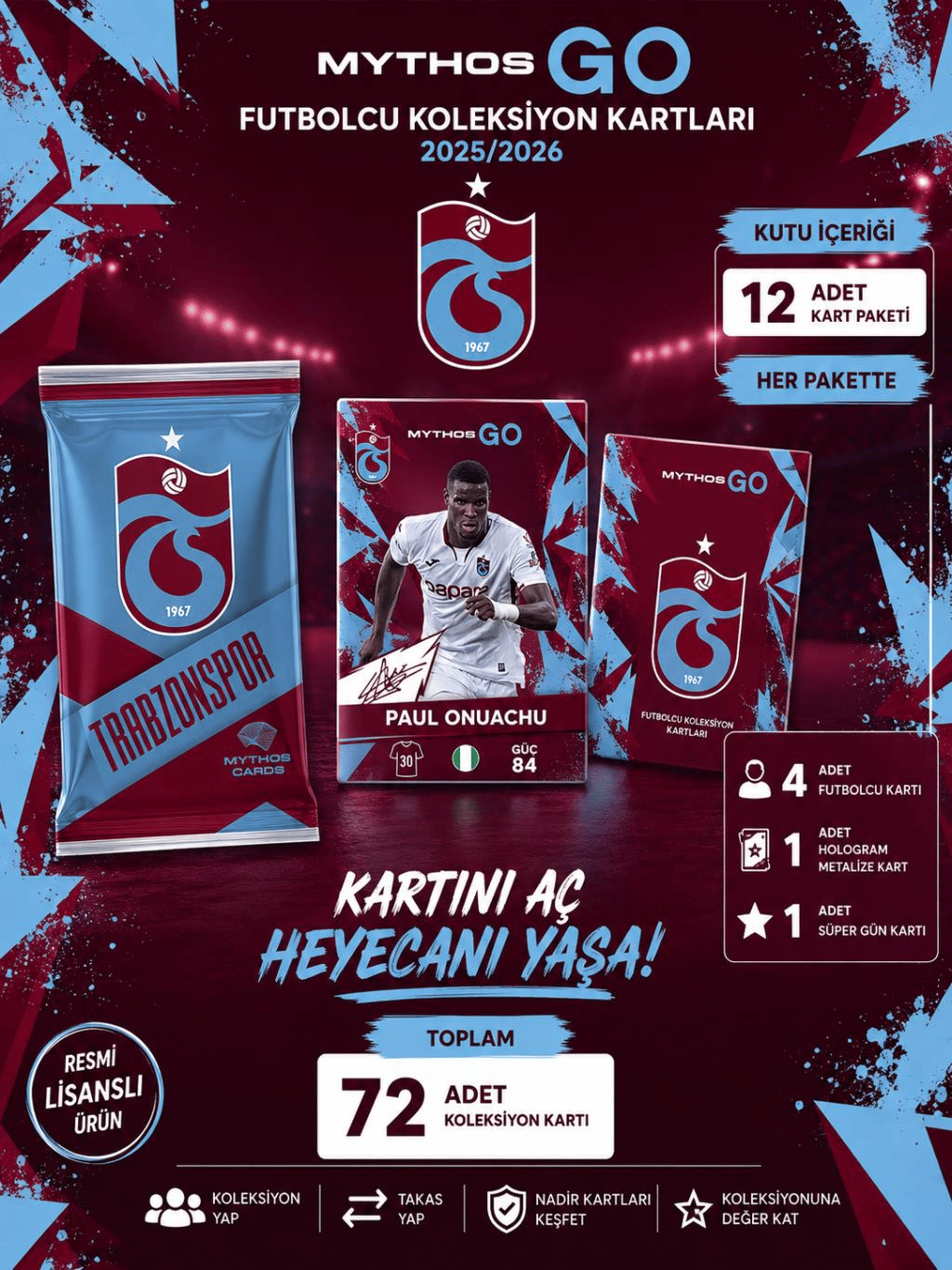 Mythos Pulse Trabzonspor Futbolcu Kartları 10'lu Özel Kutu 2025/2026 | Resmi Lisanslı
