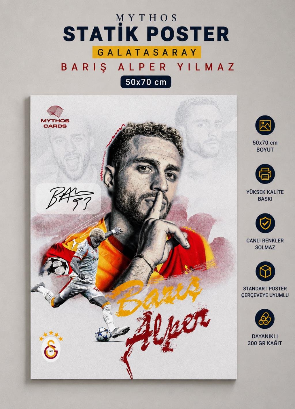 MYTHOS Statik Poster Galatarasay Barış Alper Yılmaz 50x70 cm