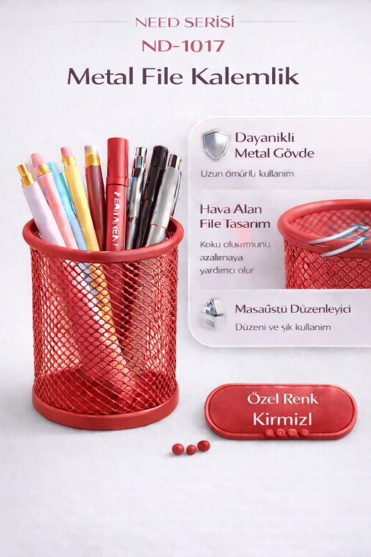 Need Metal File Kalemlik Kırmızı ND-1017