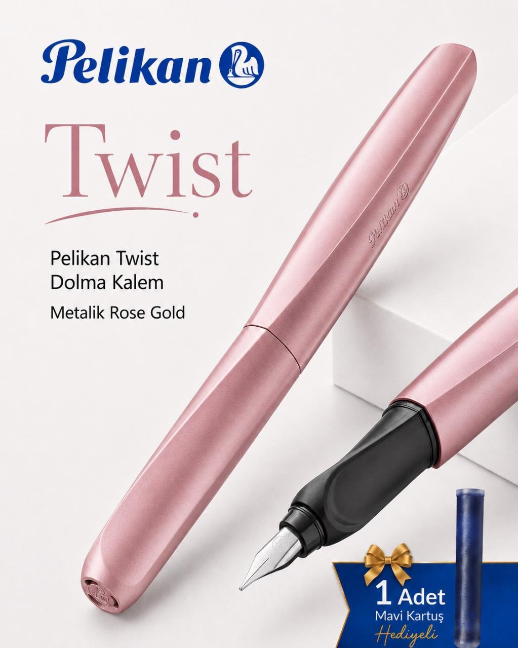 Pelikan Twist Dolma Kalem Metalik Rose-Gold 