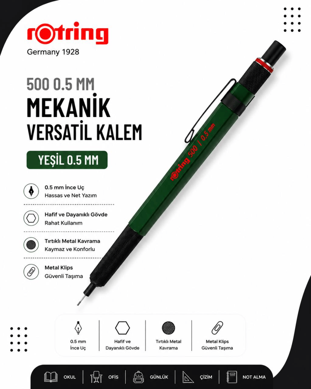 Rotring 500 Versatil Kalem Yeşil 0.5 MM 2164106
