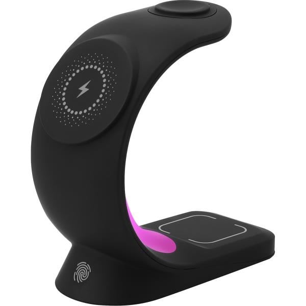 S-link SL-CW20 Telefon, Saat, Kulaklık Uyumlu 15W Siyah RGB Kablosuz Şarj Cihazı