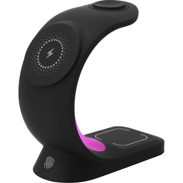 S-link SL-CW20 Telefon, Saat, Kulaklık Uyumlu 15W Siyah RGB Kablosuz Şarj Cihazı