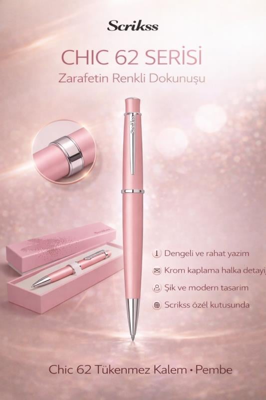 Scrikss Chic 62 Tükenmez Kalem Pembe