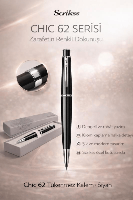 Scrikss Chic 62 Tükenmez Kalem Siyah