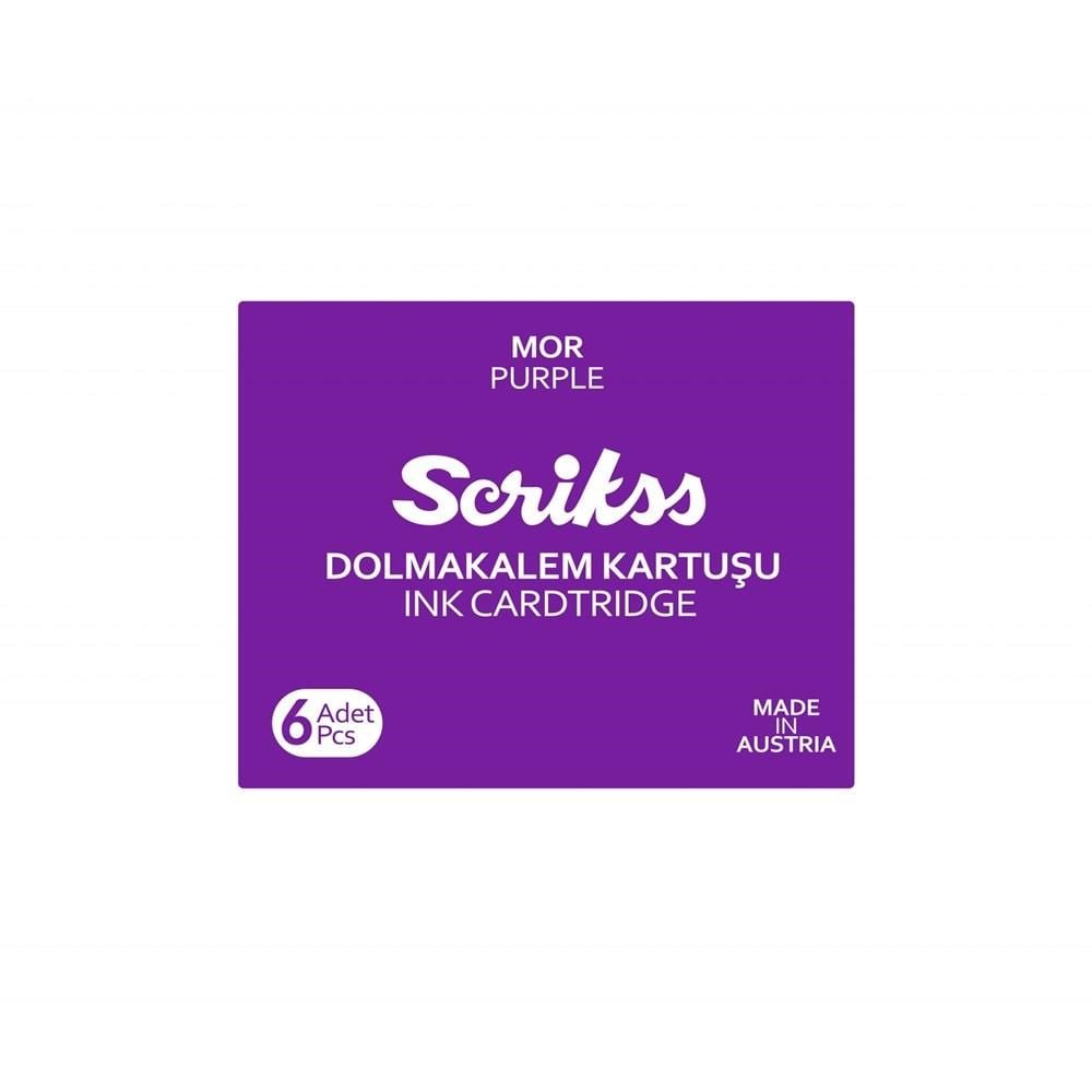 Scrikss Dolma Kalem Kartuş 6'lı Paket Mor
