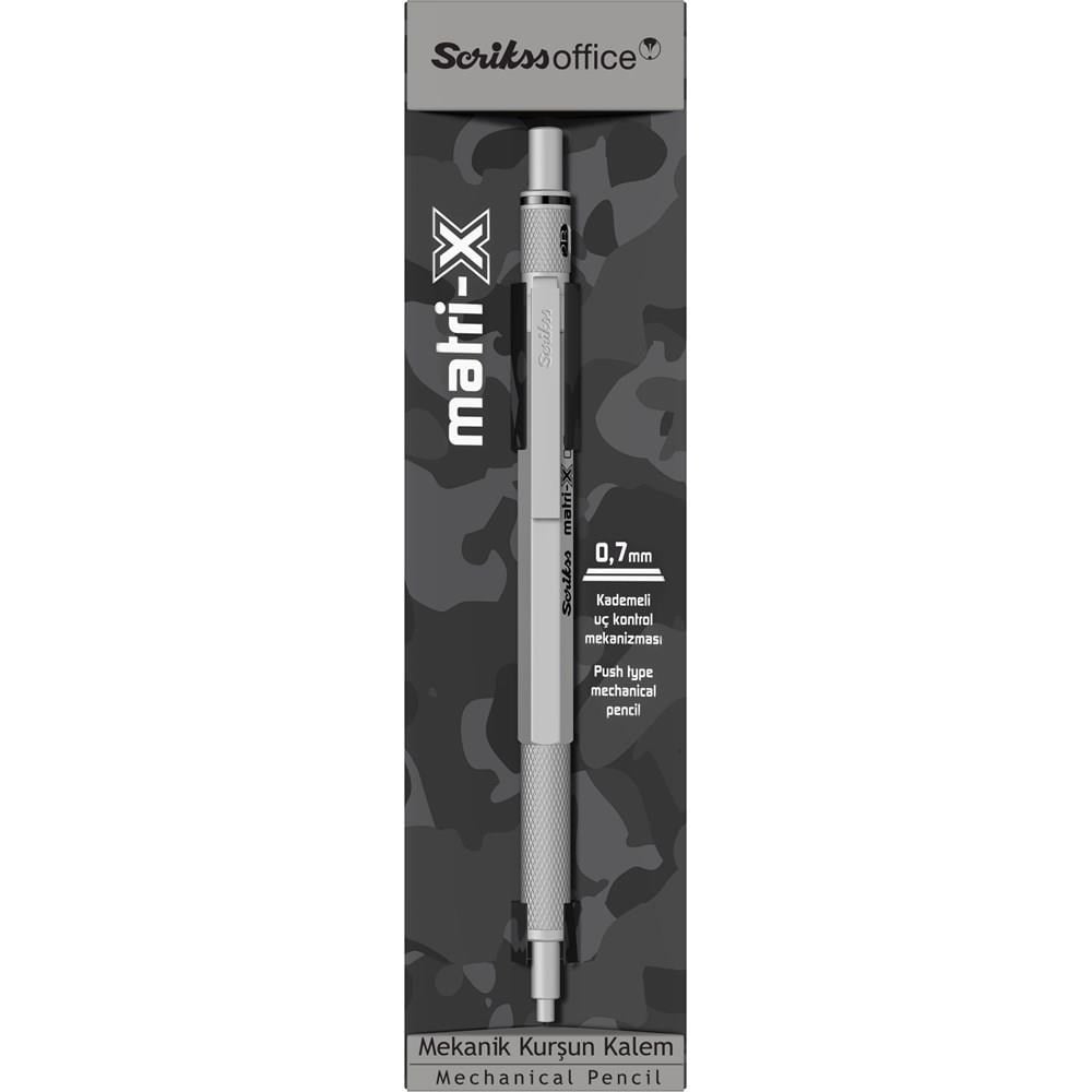 Scrikss Matri-X Mekanik Kurşun Kalem 0.7 mm Açık Gri