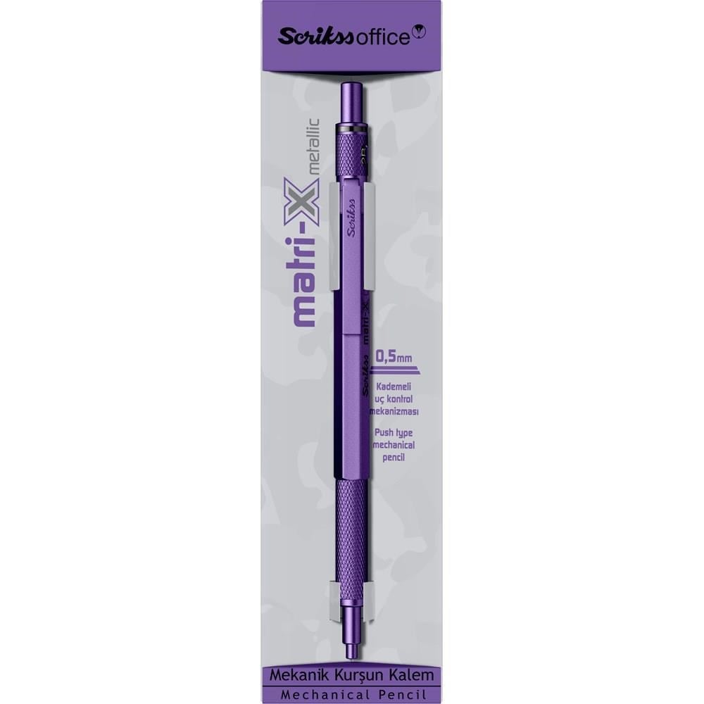 Scrikss Matri-X Mekanik Kurşun Kalem 0.5 mm Metalik Mor