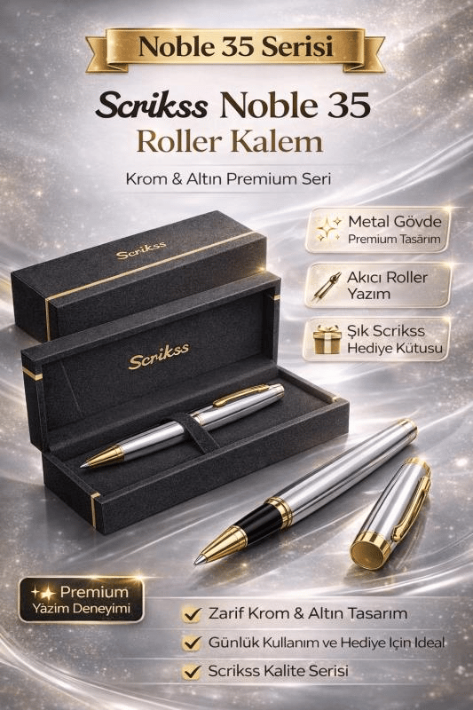 Scrikss Noble 35 Roller Kalem Krom Altın