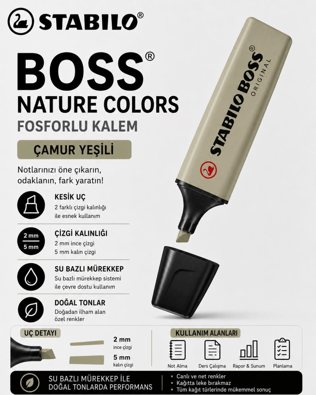 Stabilo Boss 70/137 Nature Colors - Çamur Yeşili